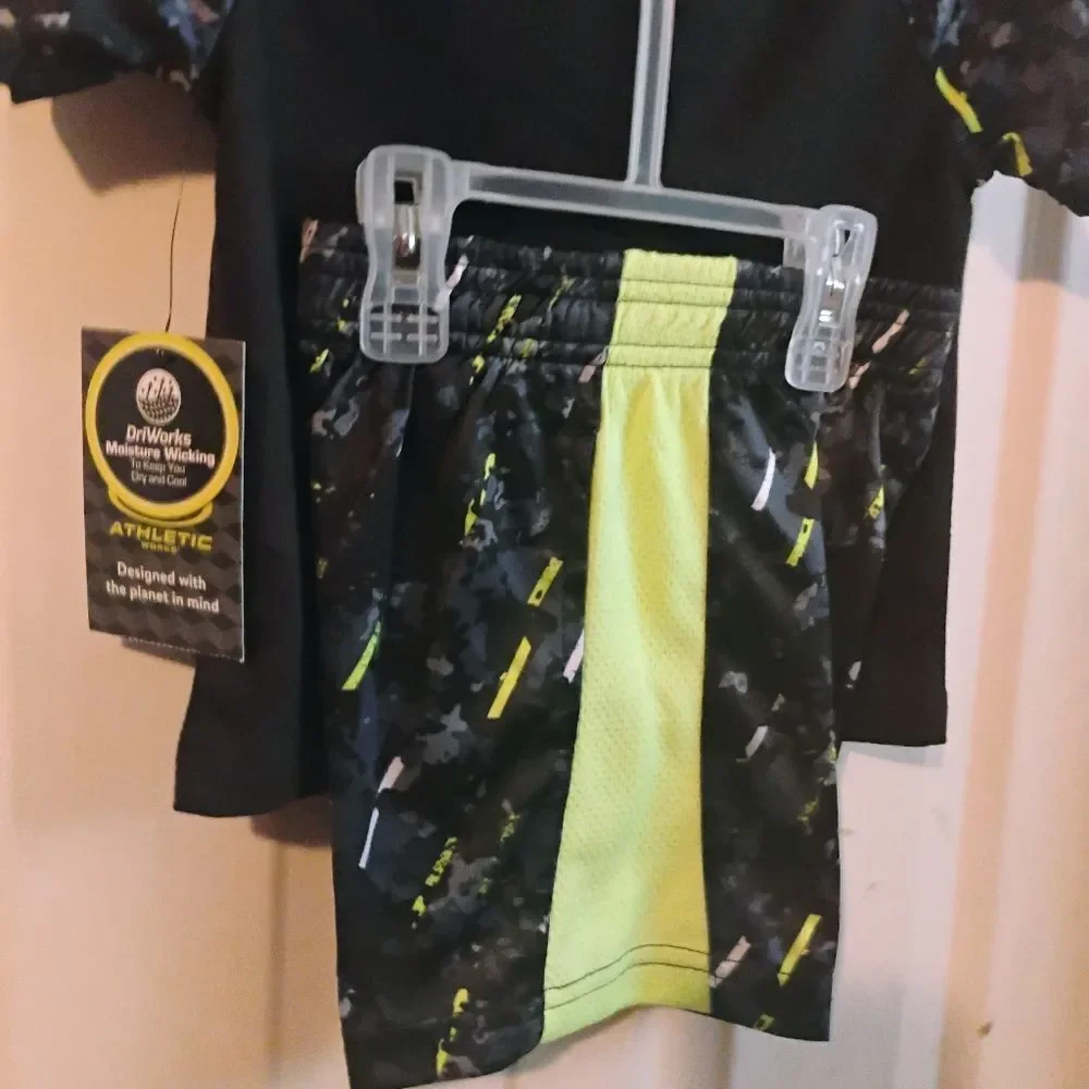 Athletic Works Kids Matching Set - Black and Neon Green